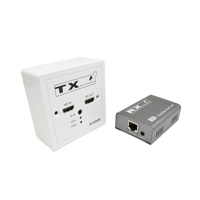 M-HD60E 1080P POC 红外控制 本地输出 86面板HD网线传输器